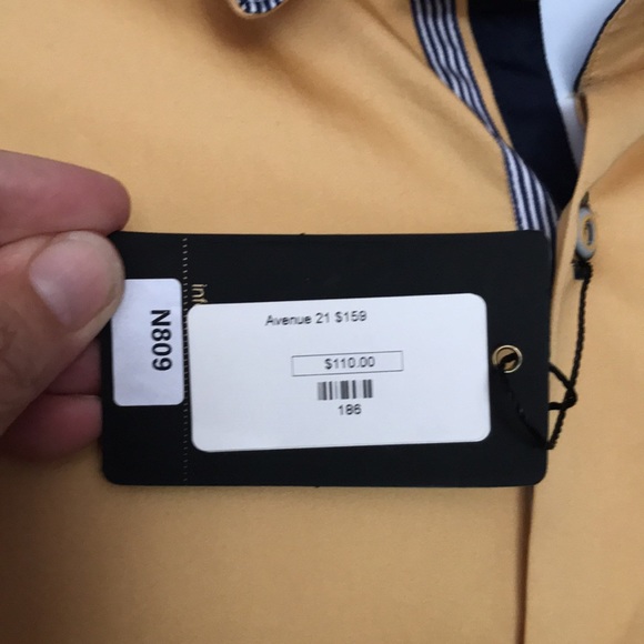 Men’s Avenue 21 men’s gold button down shirt. NWT - Picture 7 of 10